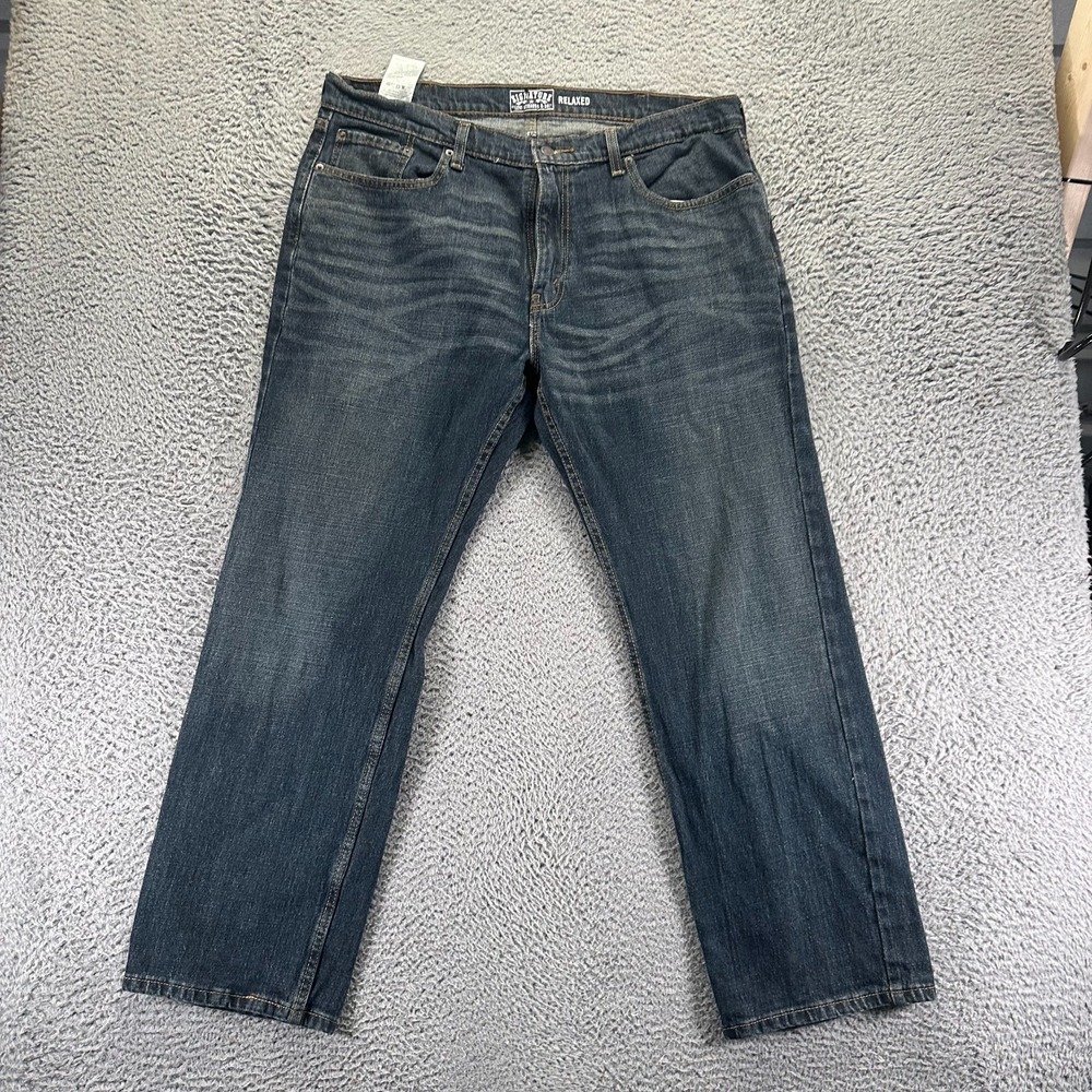 Signature by Levi's Jeans Mens‎ 38x30 Blue Cotton Denim Straight Relaxed Stretch